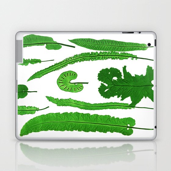 Antique Fern Print No.7 Green Nature Botanical Art Laptop & iPad Skin