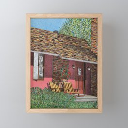 Summer landscape in colored pencil Framed Mini Art Print