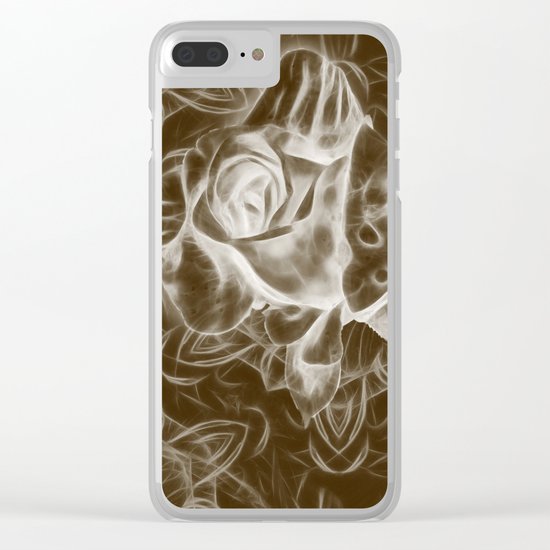 Rose infrared in brown Clear iPhone Case