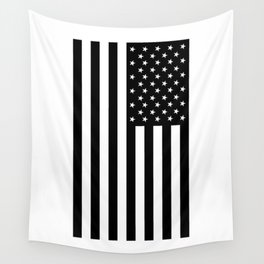American Flag. Stars and Stripes. Portrait in Black and White. Wall Tapestry