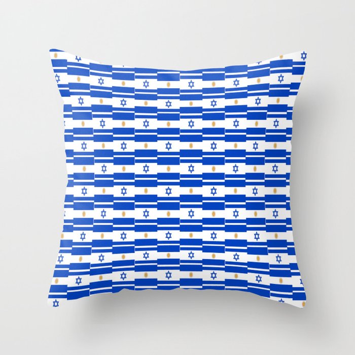 Mix of flag : Israel and Argentina Throw Pillow