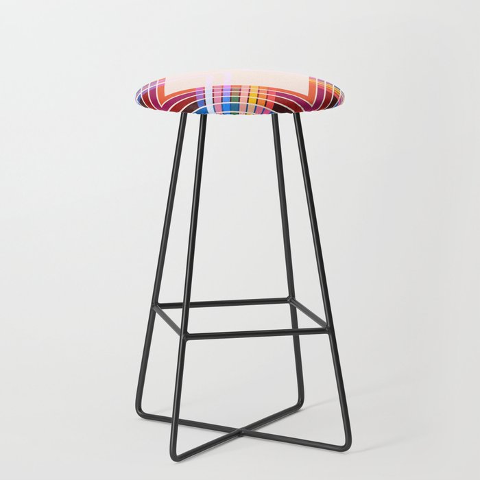 Sumbawa - Classic Colorful Striped Retro Style Stripe Design Bar Stool