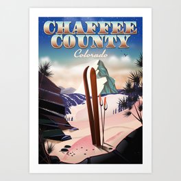 Chaffee County, Colorado, USA Vintage ski poster Art Print | Ski, Usa, Colorado, Frozen, Coloradousa, Graphicdesign, Retro, Vacation, Skiposter, Sports 