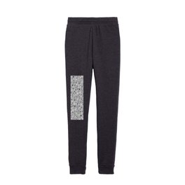 Black and White Star Doodles over Gray Kids Joggers