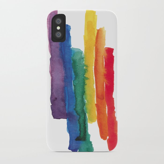 rainbow watercolor iphone case