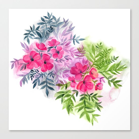 Dual Bouquets - a watercolor floral Canvas Print