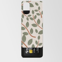 Retro Style Leaves Pattern - Camouflage Green and Alabaster Android Card Case