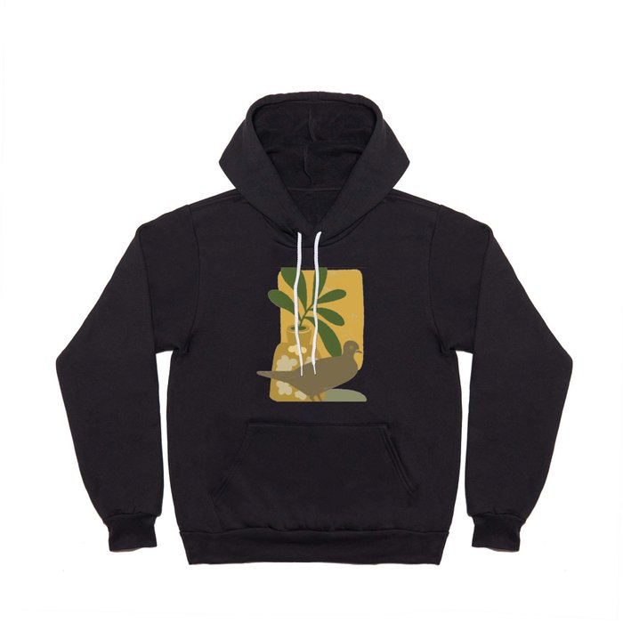 Tan Beige Dove with Leaves and Flowers  Hoody