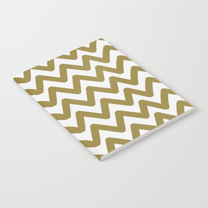 Olive Green Zigzag Lines Notebook