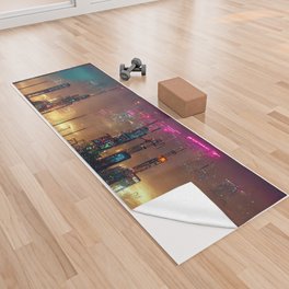 Postcards from the Future - Nameless Metropolis Yoga Towel