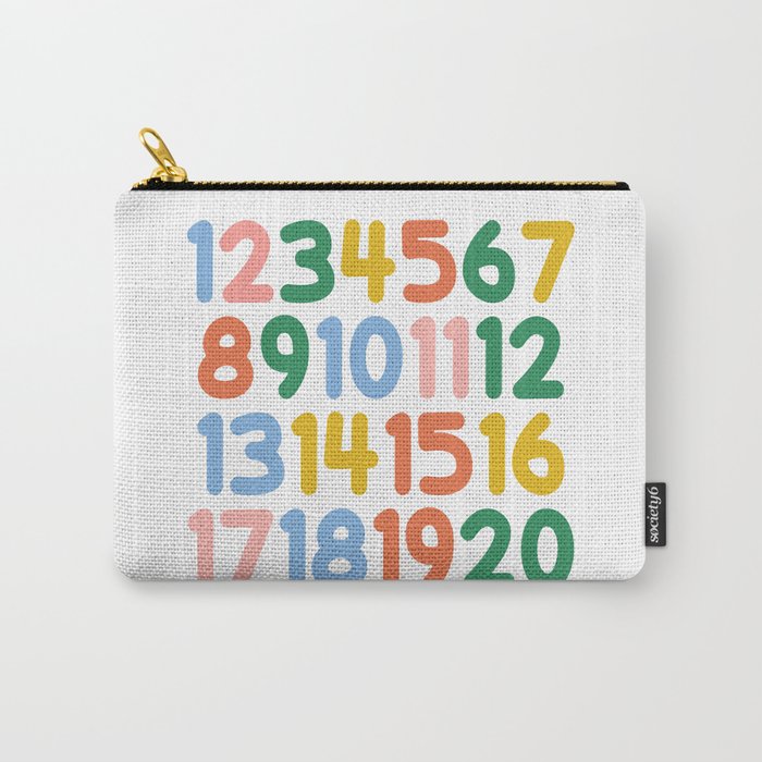 Numbers Poster - Colorful 123 Nursery Prints Carry-All Pouch