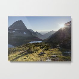 Mountain Sunset in Glacier National Park Metal Print | Scenery, Sunset, Landscape, Lake, Mountain, Glacier, Alpine, Nationalpark, Photo, Montana 