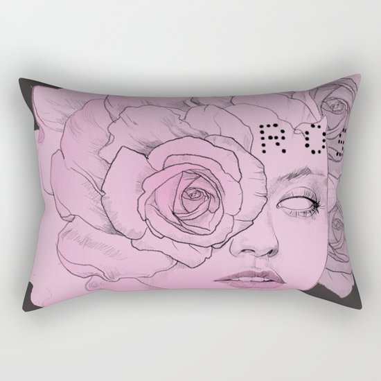 rose black Rectangular Pillow