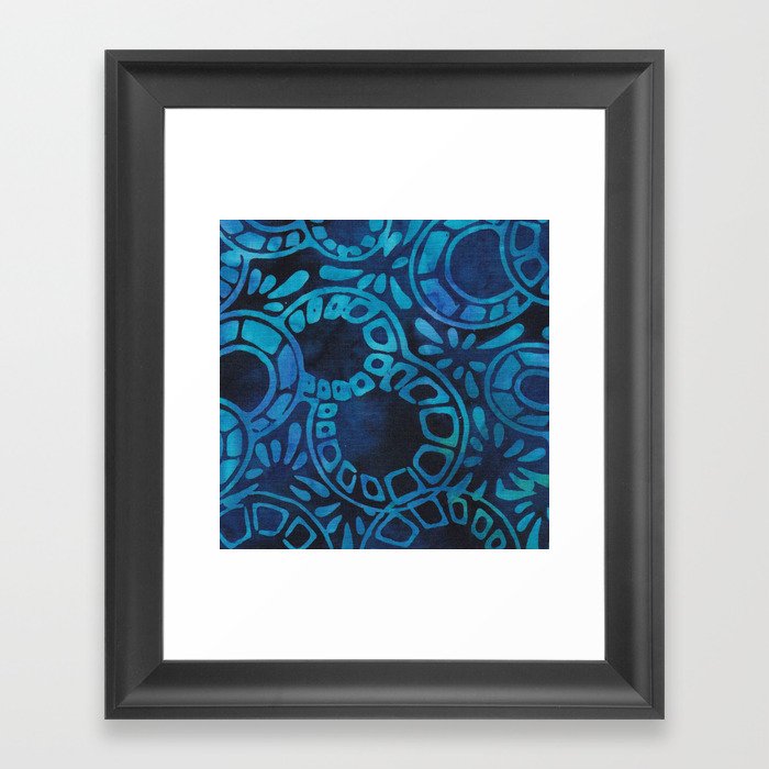 Blue Batik 09 Framed Art Print