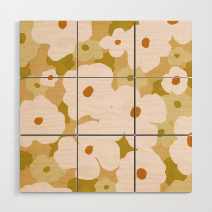 Wild flora # orange almond Wood Wall Art