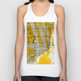 Miami Artistic Map - Yellow Collage Unisex Tank Top