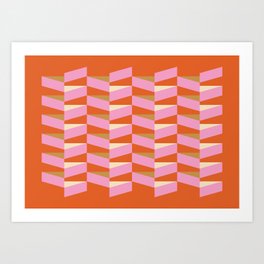 Op Art 3 in Pink and Orange Art Print