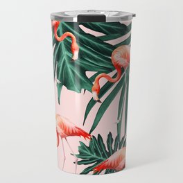 Summer Flamingo Jungle Vibes #1 #tropical #decor #art #society6 Travel Mug