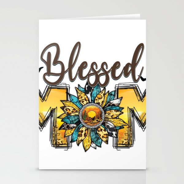 Blessed Mom sunflower gift mothersday Stationery Cards