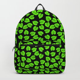 Giant  Bright Neon Green Monstera Tropical Jungle Leaves Backpack