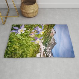 Colorado High Country Wildflowers Rocky Mountain Landscape Rug