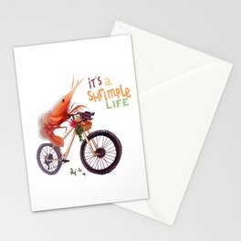 It's a shrimple life Stationery Card