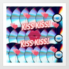 KISS KISS ON CDs! Art Print