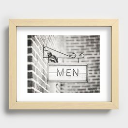 Men Bathroom Sign, Men's Restroom Recessed Framed Print