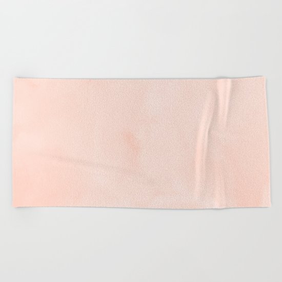 Simply Sweet Peach Coral Watercolor Beach Towel
