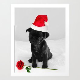 christmas pug love! Art Print | Puglove, Photo, Pugmagazine, Pugsandkisses, Puggift, Blackpug, Pugmob, Pugstyle, Merrychritmaspug, Pugsandhugs 