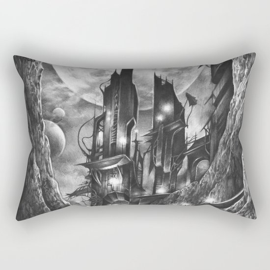 City in the far future Rectangular Pillow