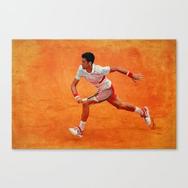 Novak Djokovic chasing titles Canvas Print