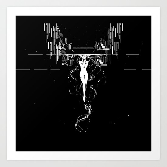 synchroniCity // (nude girl) Art Print
