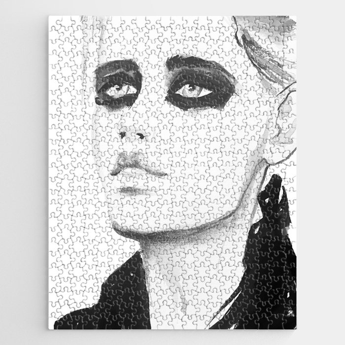 Black and white fashion illustration No.3 - by Fiona Maclean.  Jigsaw Puzzle