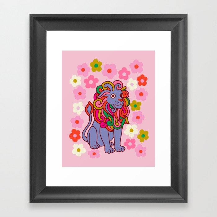 Blue Lion Framed Art Print