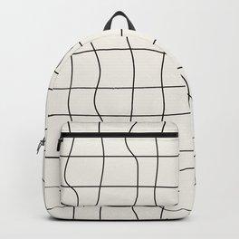 Warp Grid: Off-White Day Edition Backpack | Art, Boho, Abstract, Curated, Modern, Glitch, Grid, Stripes, Minimalist, Off White 