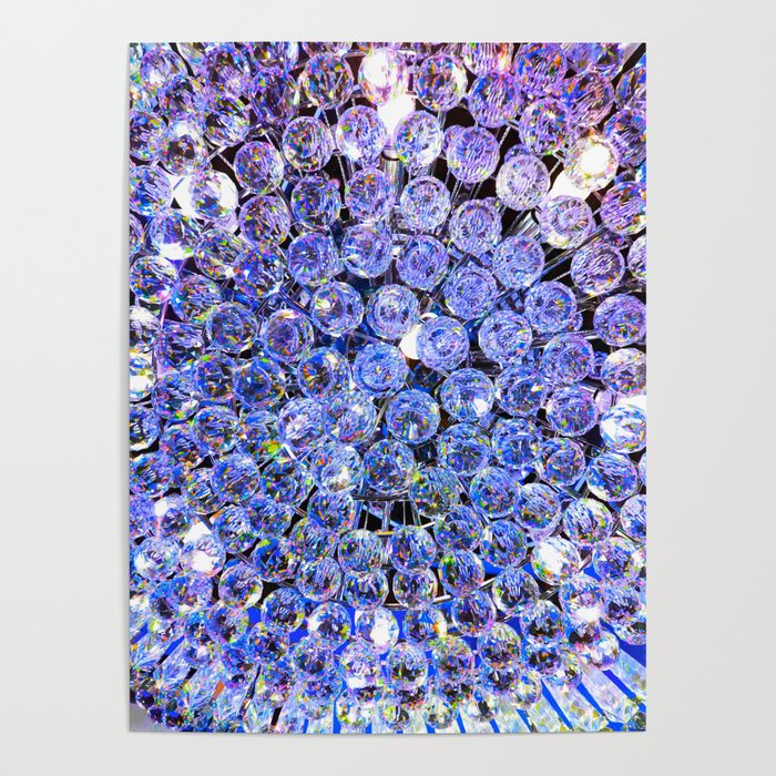 Very Peri Blue Purple Crystals Poster