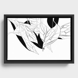 The bees leaves  Framed Canvas