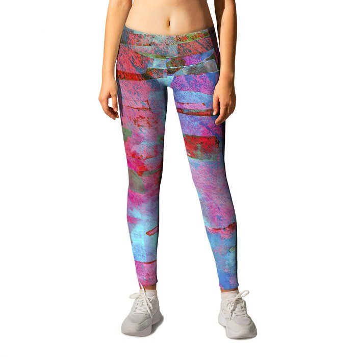 African Dye - Colorful Ink Paint Abstract Ethnic Tribal Rainbow Art Leggings