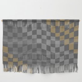 Grey earthy wavy checker Wall Hanging