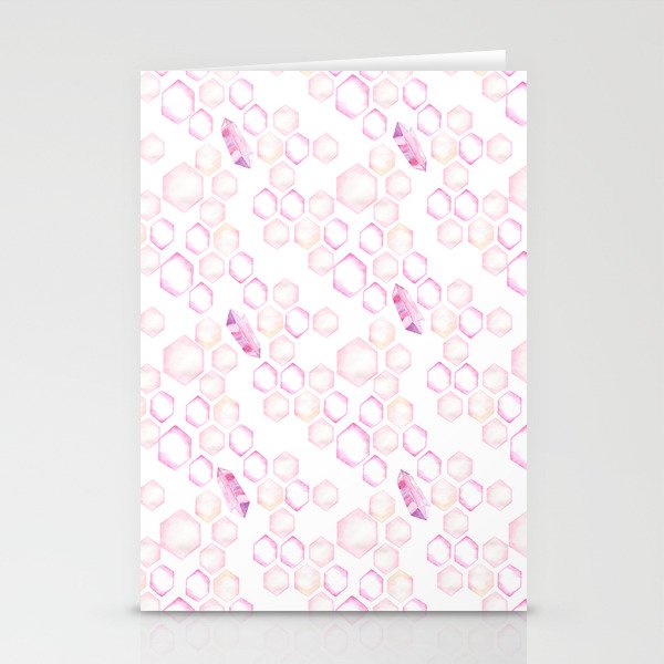 Pastel pink lavender watercolor geometrical shapes pattern Stationery Cards
