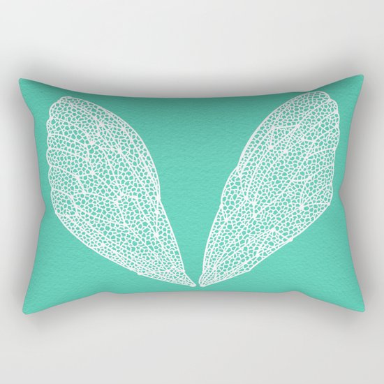 Cicada Wings – Turquoise Rectangular Pillow