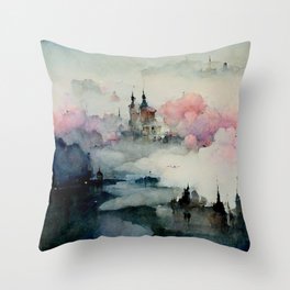 Castle in Clouds Throw Pillow