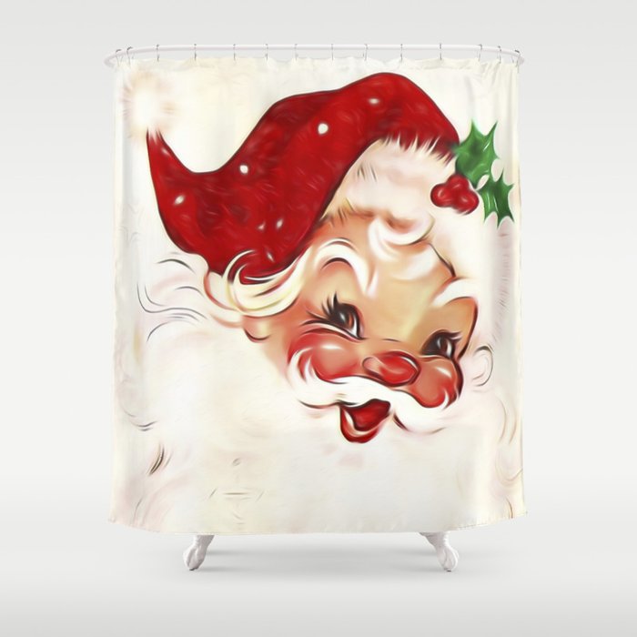 Vintage Santa 4 Shower Curtain