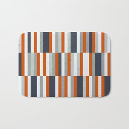 Orange, Navy Blue, Gray / Grey Stripes, Abstract Nautical Maritime Design by Badematte