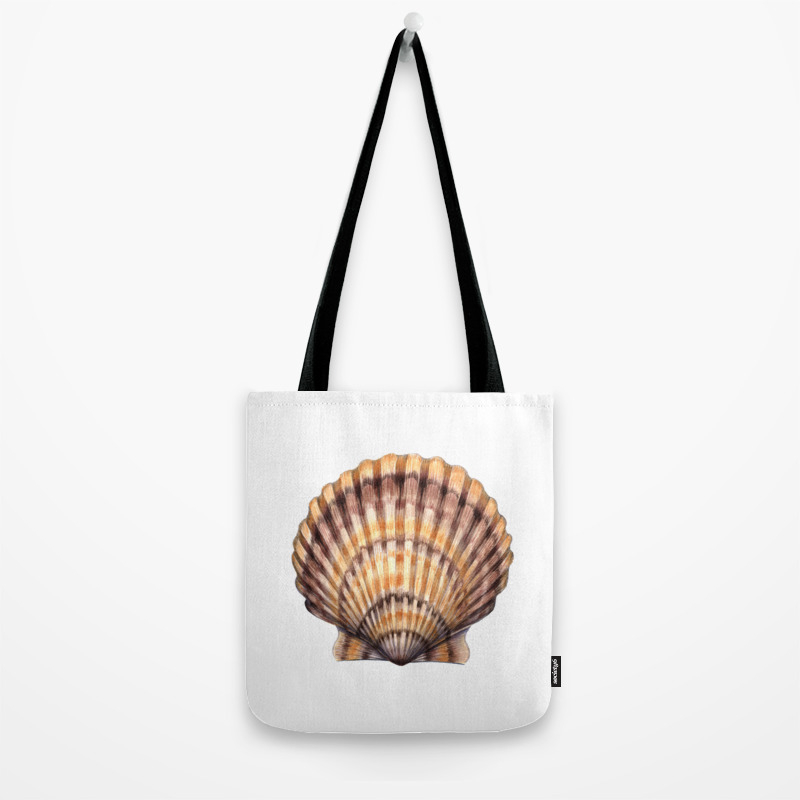 scalloped tote bag
