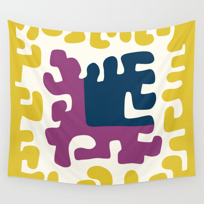 Retro soft geometric color pattern 12 Wall Tapestry