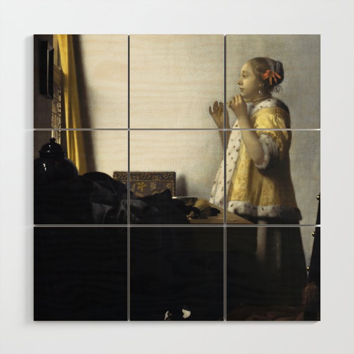 art by johannes vermeer Wood Wall Art