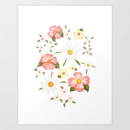 Romantic Flowers Nursery Art Print