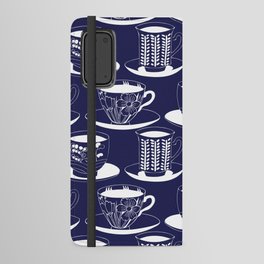 White cups high tea print Android Wallet Case